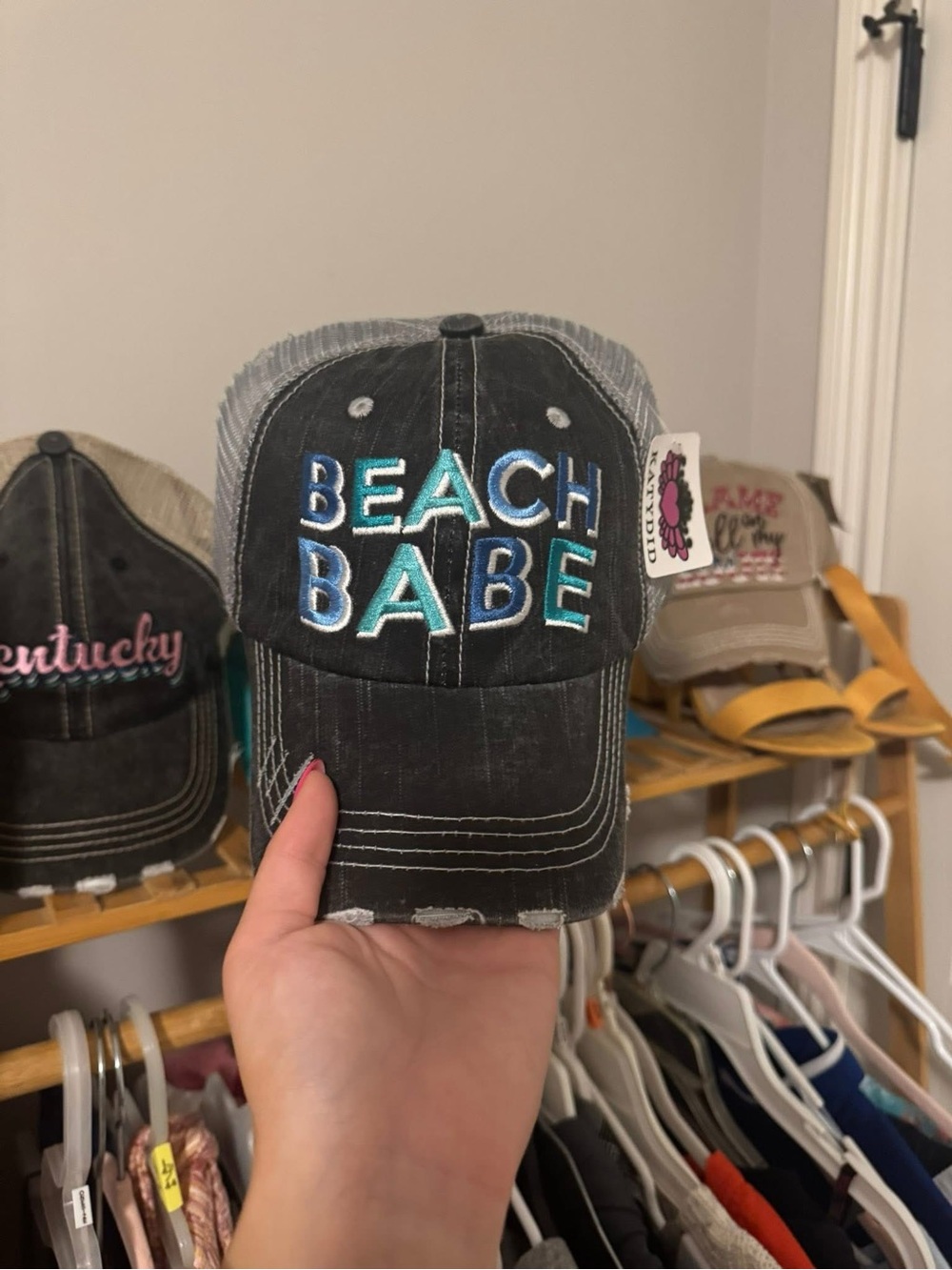 Beach Babe Cap - Black and Teal